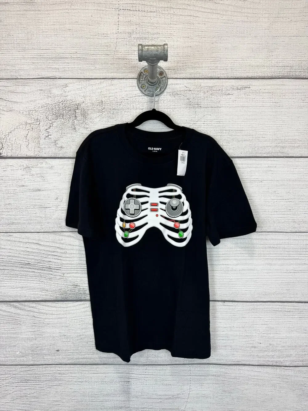 Old Navy Boy's Black Gamer Graphic Short Sleeve Tee Size L ( 10/12 )